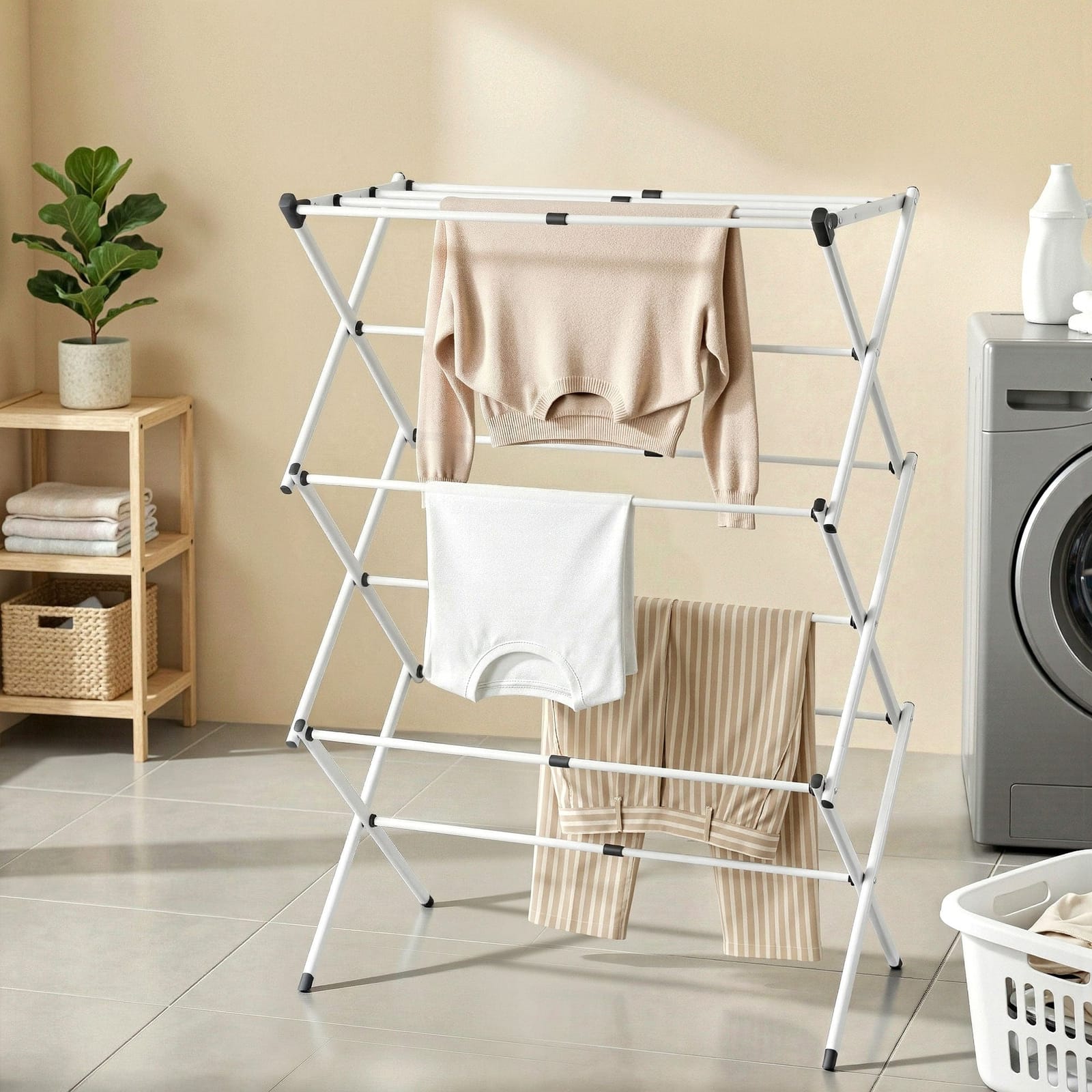 Furniture - Foldable Clothes Drying Rack Portable Airer