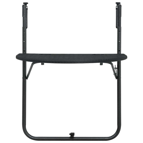Hanging Balcony Table Black Plastic Rattan Look