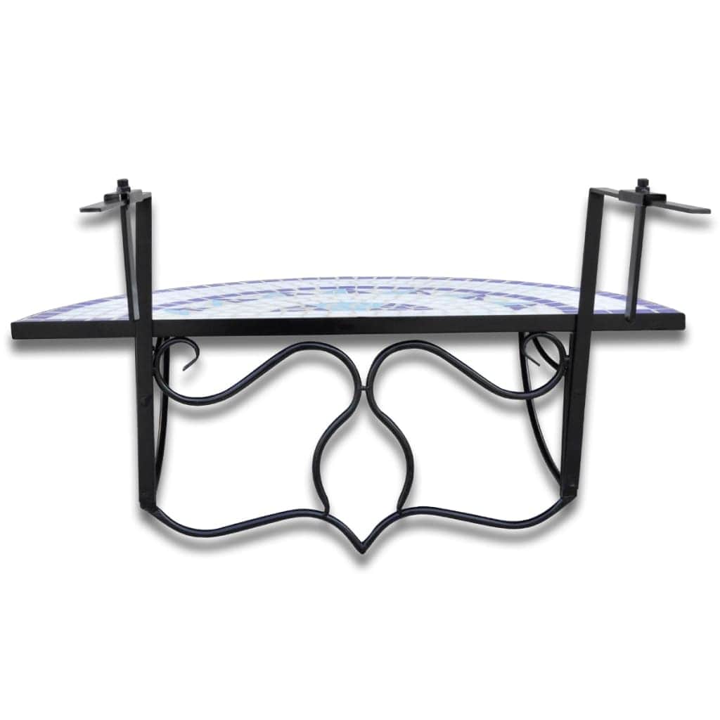 Hanging Balcony Table Blue and White Mosaic - Simple deals