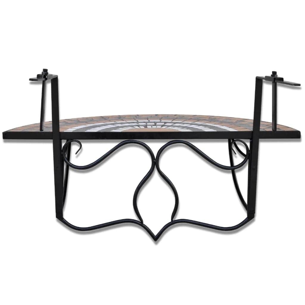 Hanging Balcony Table Terracotta and White Mosaic - Simple deals