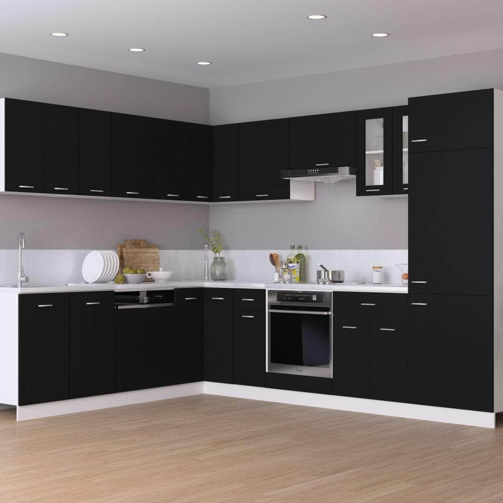 Hanging Cabinet Black, Engineered Wood | Wood finish