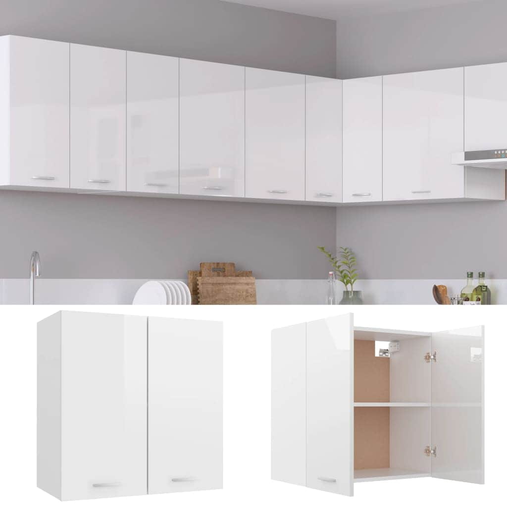 Hanging Cabinet High Gloss White - Engineered Wood