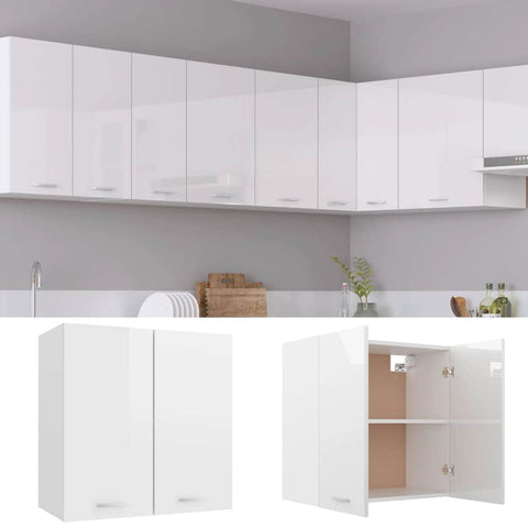 Hanging Cabinet High Gloss White - Engineered Wood
