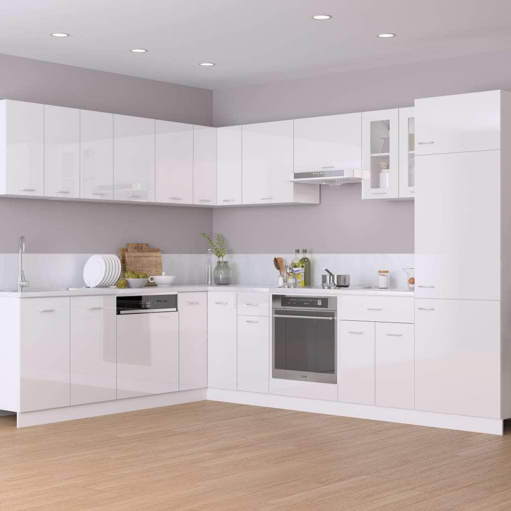 Hanging Cabinet High Gloss White Engineered Wood | Wood finish