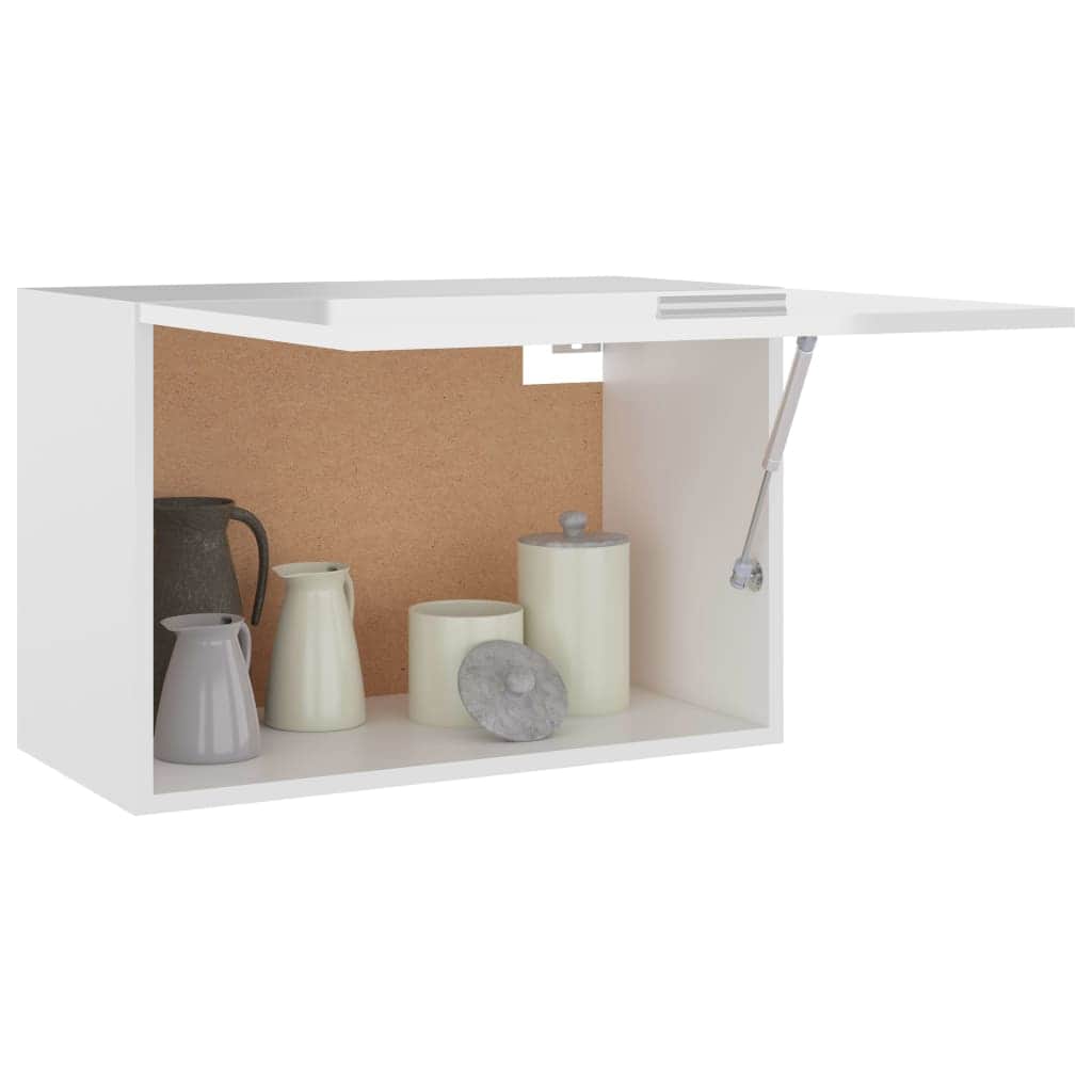 Kitchen Cabinets - Hanging Cabinet High Gloss White Engineered Wood