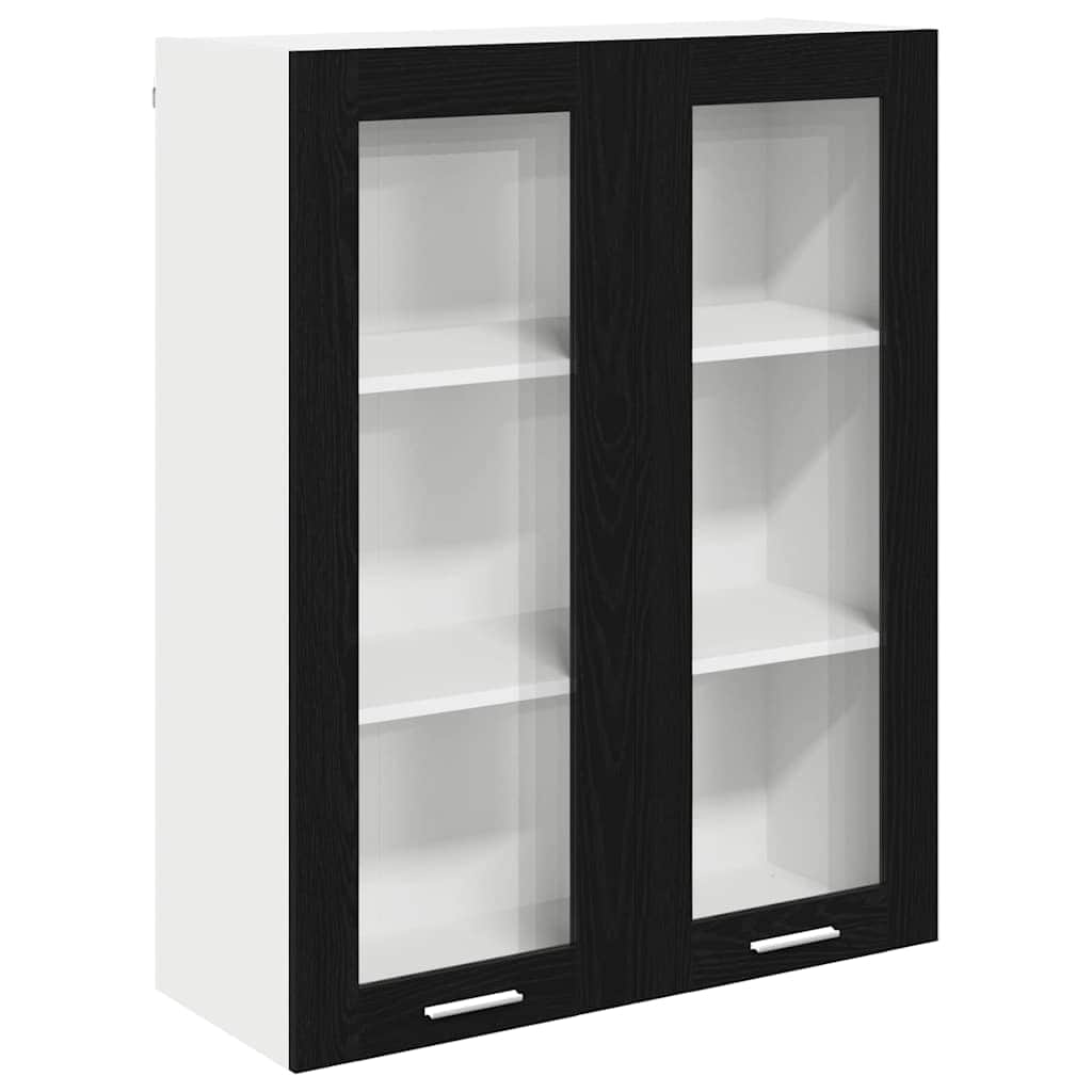 Black colour - Hanging Cabinet Riga Black Oak Engineered Wood - Durable