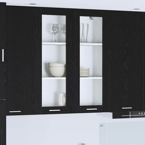 Hanging Cabinet Riga Black Oak Engineered Wood - Durable