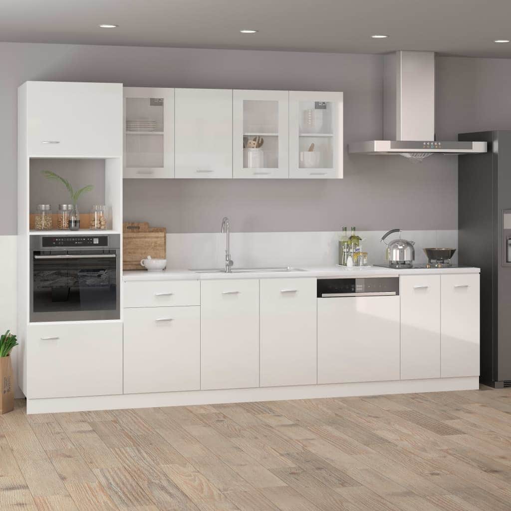 Hanging Glass Cabinet High Gloss White Engineered Wood