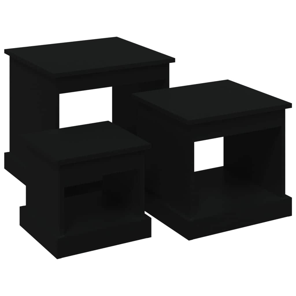Harmonious Ascent: Set of 3 White Engineered Wood Nesting Tables