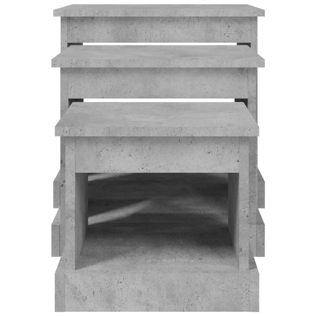 Harmonious Ascent: Set of 3 White Engineered Wood Nesting Tables