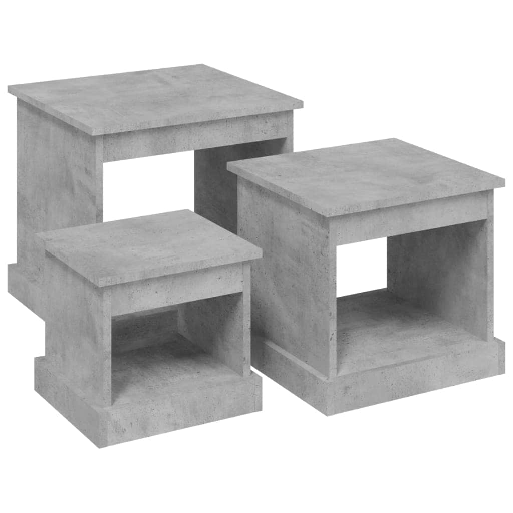Harmonious Ascent: Set of 3 White Engineered Wood Nesting Tables