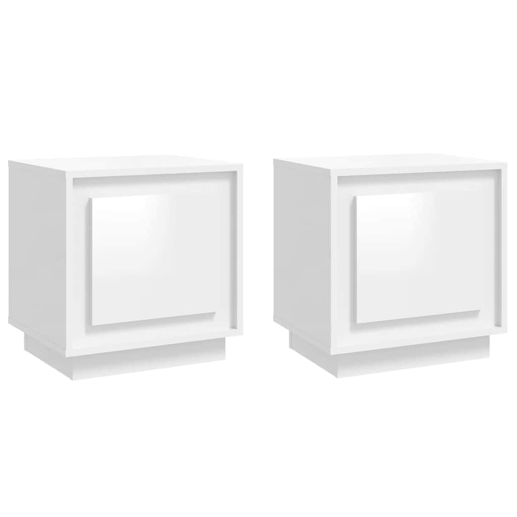 Harmony Duo White Engineered Wood Bedside Cabinets Set
