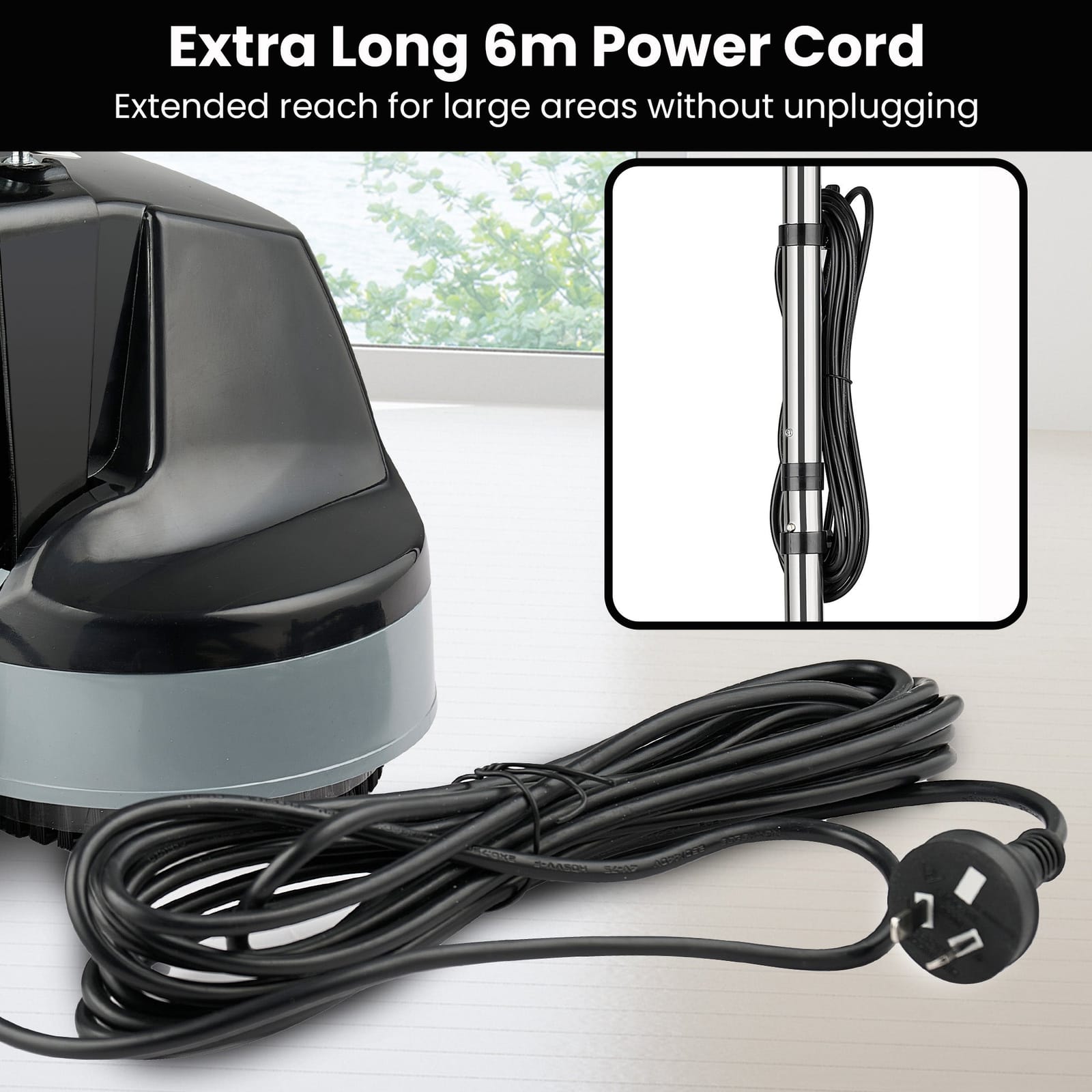 Hauskeeper Gen2 5-In-1 Black Electric Floor Polisher Hard Waxer, Black colour - photo 16