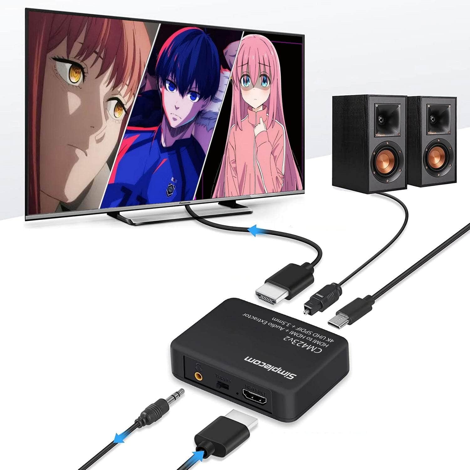HDMI 2.0 Audio Extractor - Optical SPDIF & 3.5mm Stereo, ARC 4K@60Hz