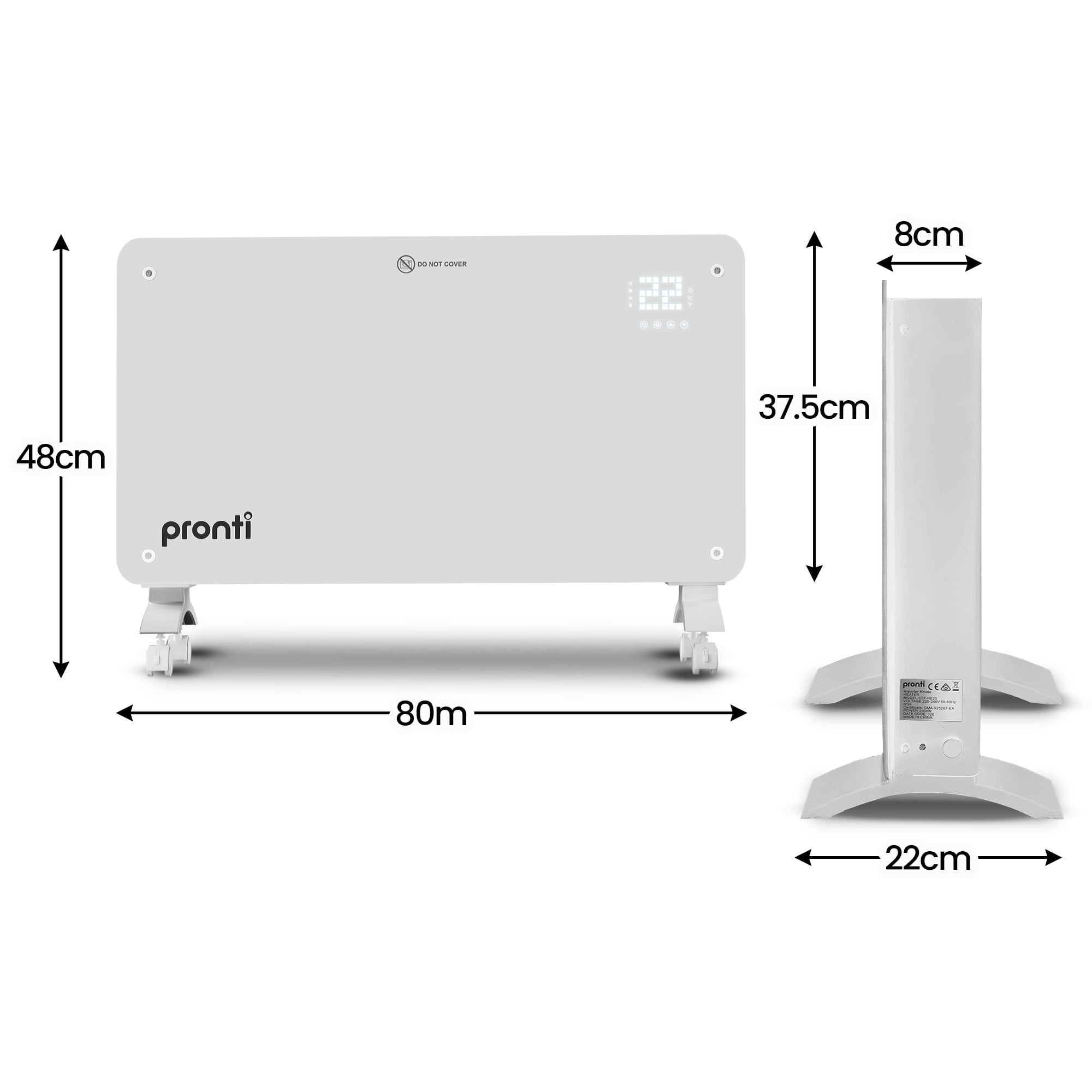 Glass Panel Convection Heater Remote 2000W | Simpledeals