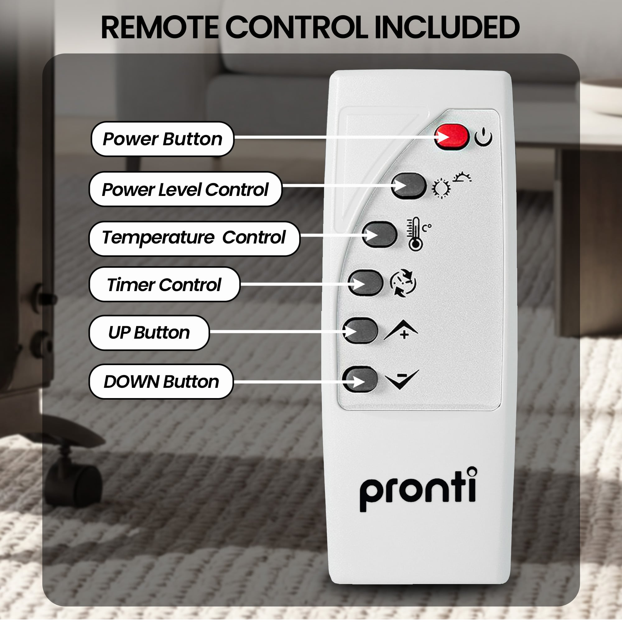 Glass Panel Convection Heater Remote 2000W | Simpledeals