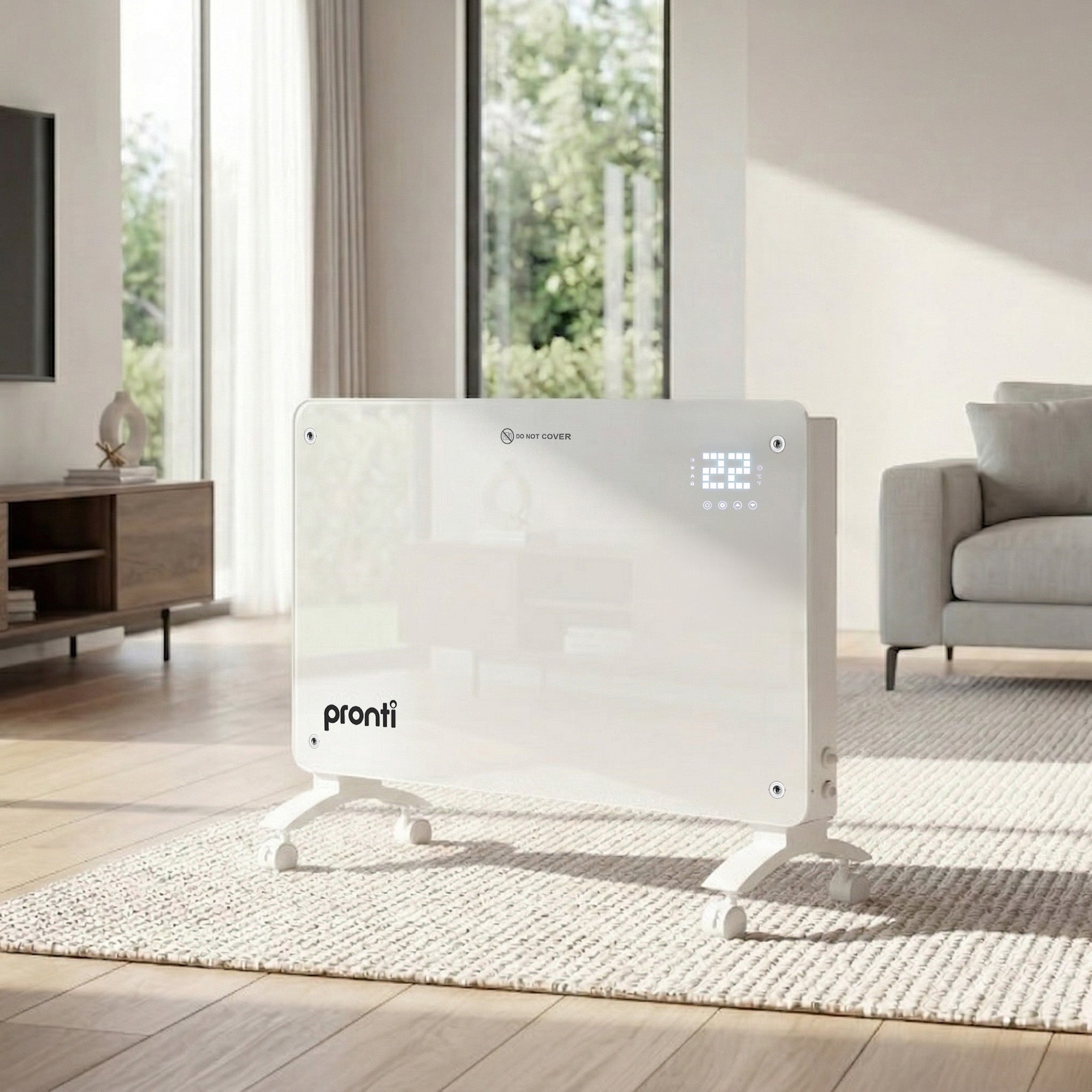Glass Panel Convection Heater Remote 2000W | Simpledeals