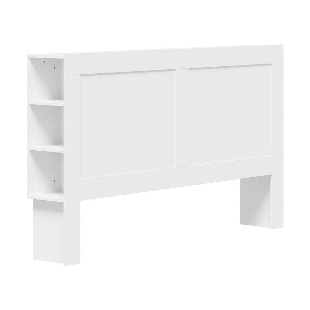 Headboard Bedhead with Storage Shelves Black/White