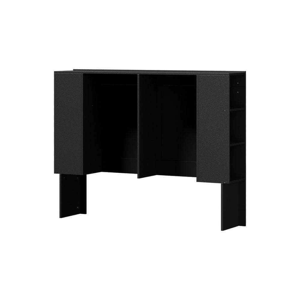 Headboard Bedhead with Storage Shelves Black/White