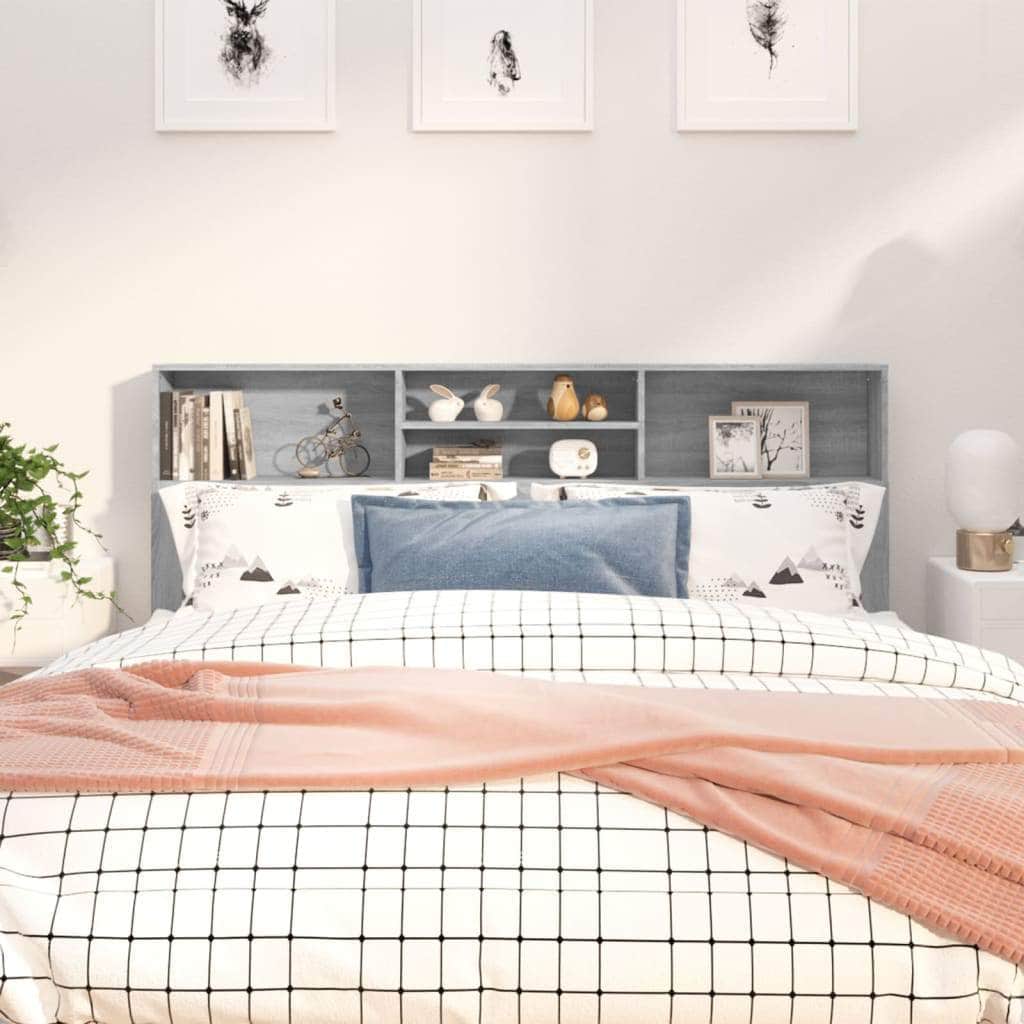 Headboard Cabinet Grey Sonoma