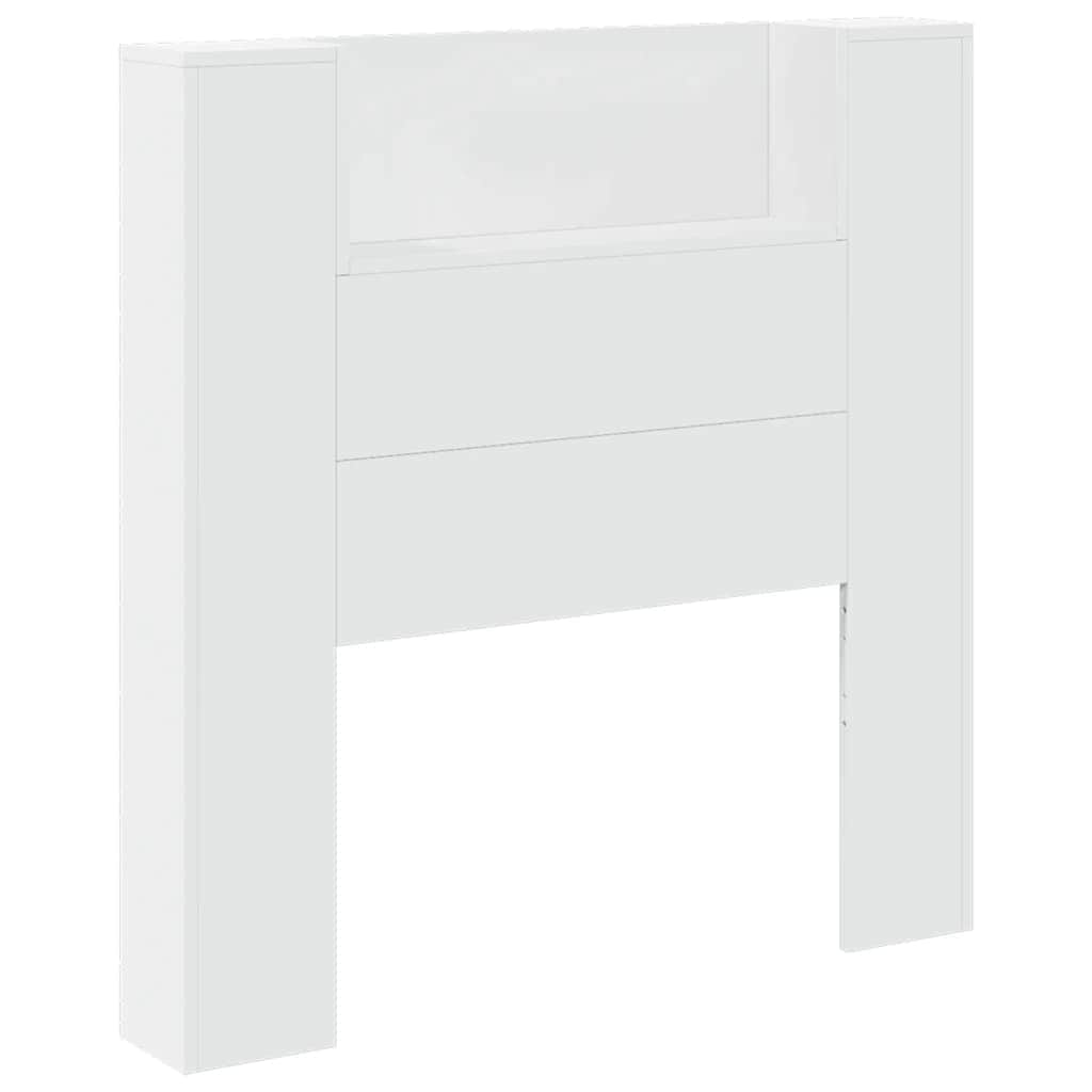 Headboard Cabinet with LED White