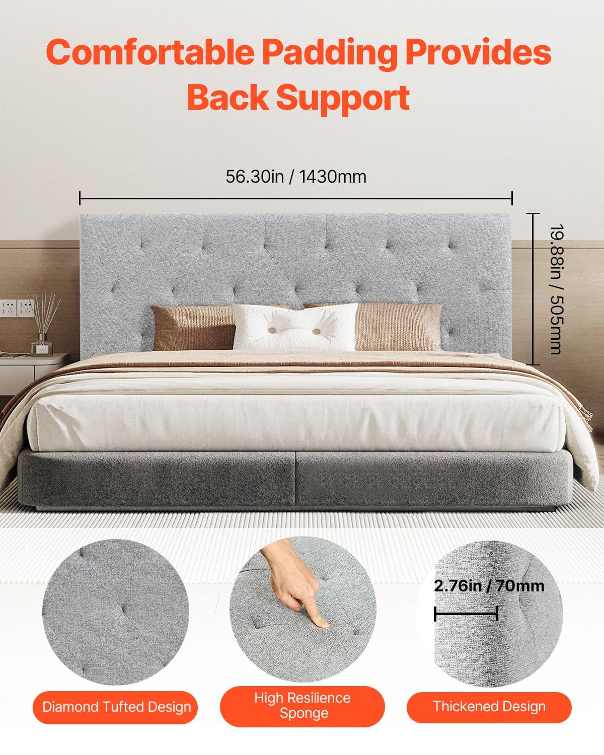 Beds & Bed Frames - Headboard Full Size Headboard With Adjustable Height Comfortable - photo 15