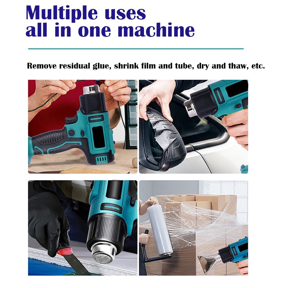 2000W - 2000W Electric Hot Air Heat Gun with Nozzles Cordless Handheld For Makita 18V AU - photo 12