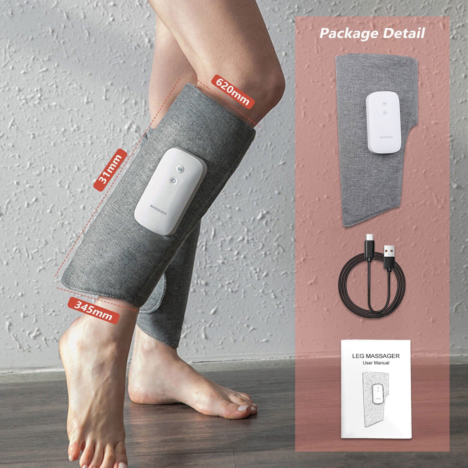 Massagers - Heated Air Compression Leg Massager For Circulation - photo 12