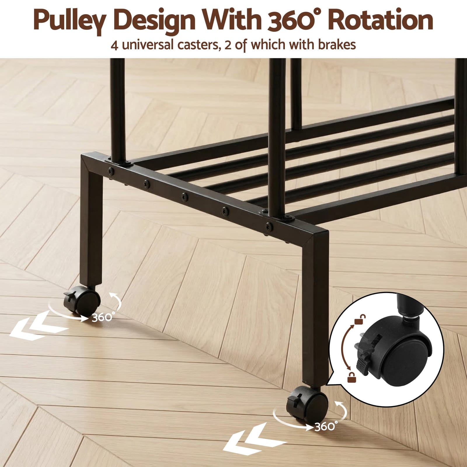 Heavy Duty 4-in-1 Clothes Rack Double Rod Coat Stand Storage Shelf, Double - photo 12