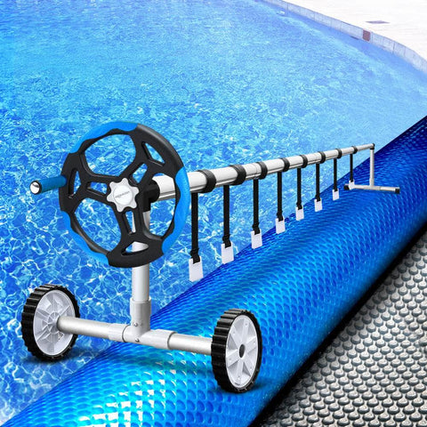 Heavy-Duty 500 Micron Pool Cover with Solar Blanket & Roller - 6.5x3M