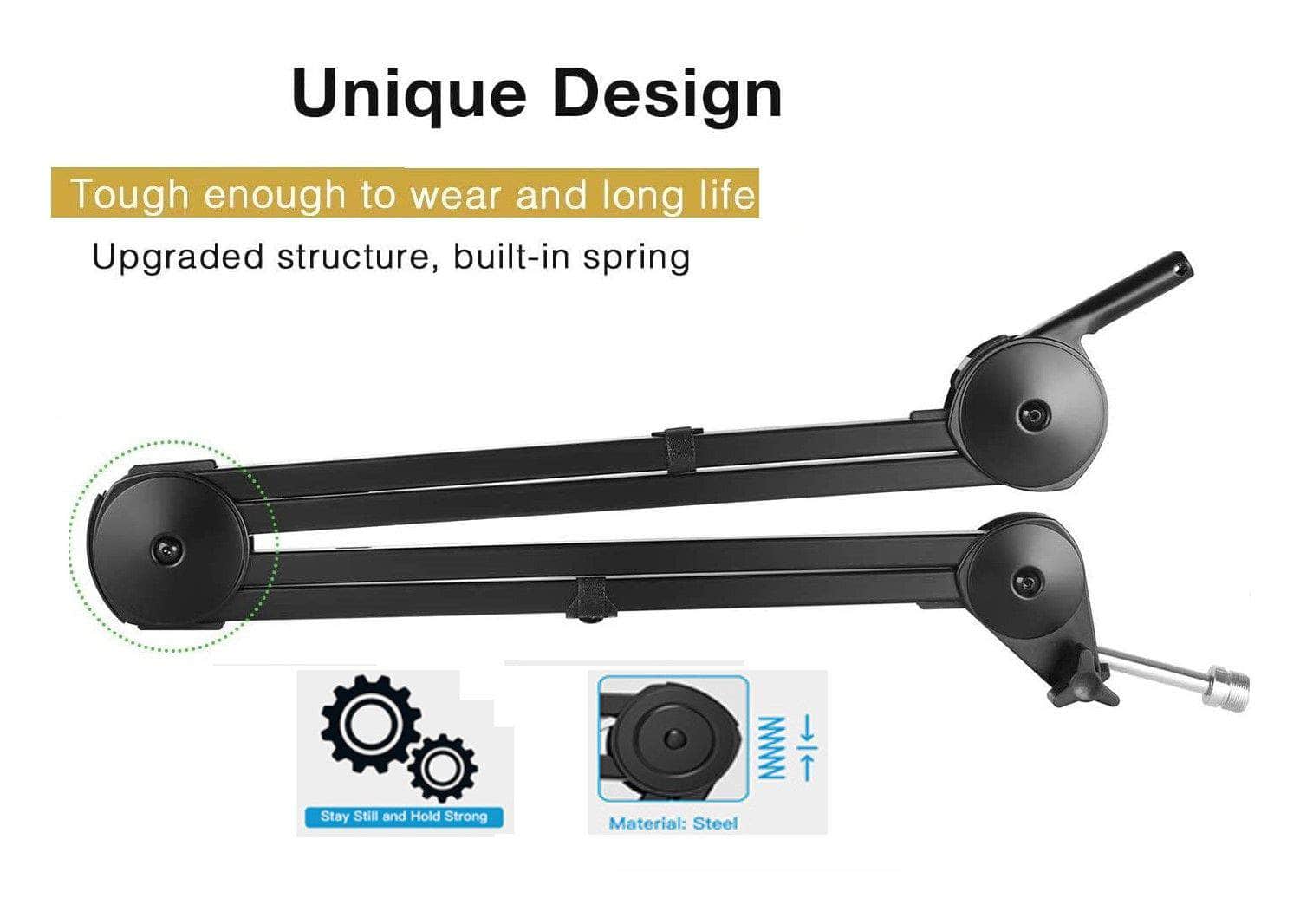 Heavy-Duty Microphone Arm Stand: Suspension Boom, 6" Pop Filter, Cable Ties