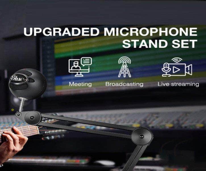 Heavy-Duty Microphone Arm Stand: Suspension Boom, 6" Pop Filter, Cable Ties