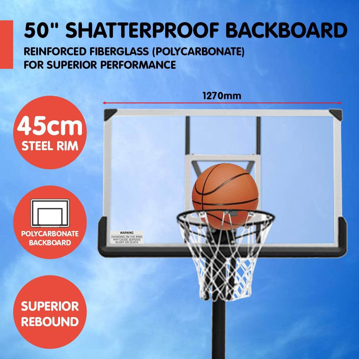 Height-Adjustable Basketball Portable Hoop for Kids and Adults