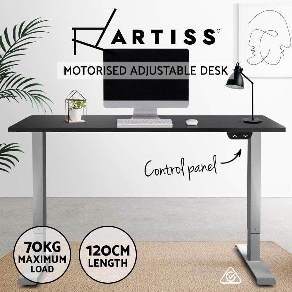 Height Adjustable Standing Desk Motorised Electric Frame Riser Laptop Computer 120cm