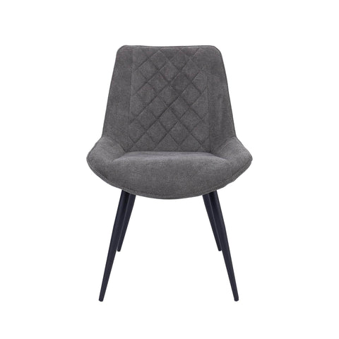 Dining Chair Set Of 2 Fabric Seat With Metal Frame - Graphite