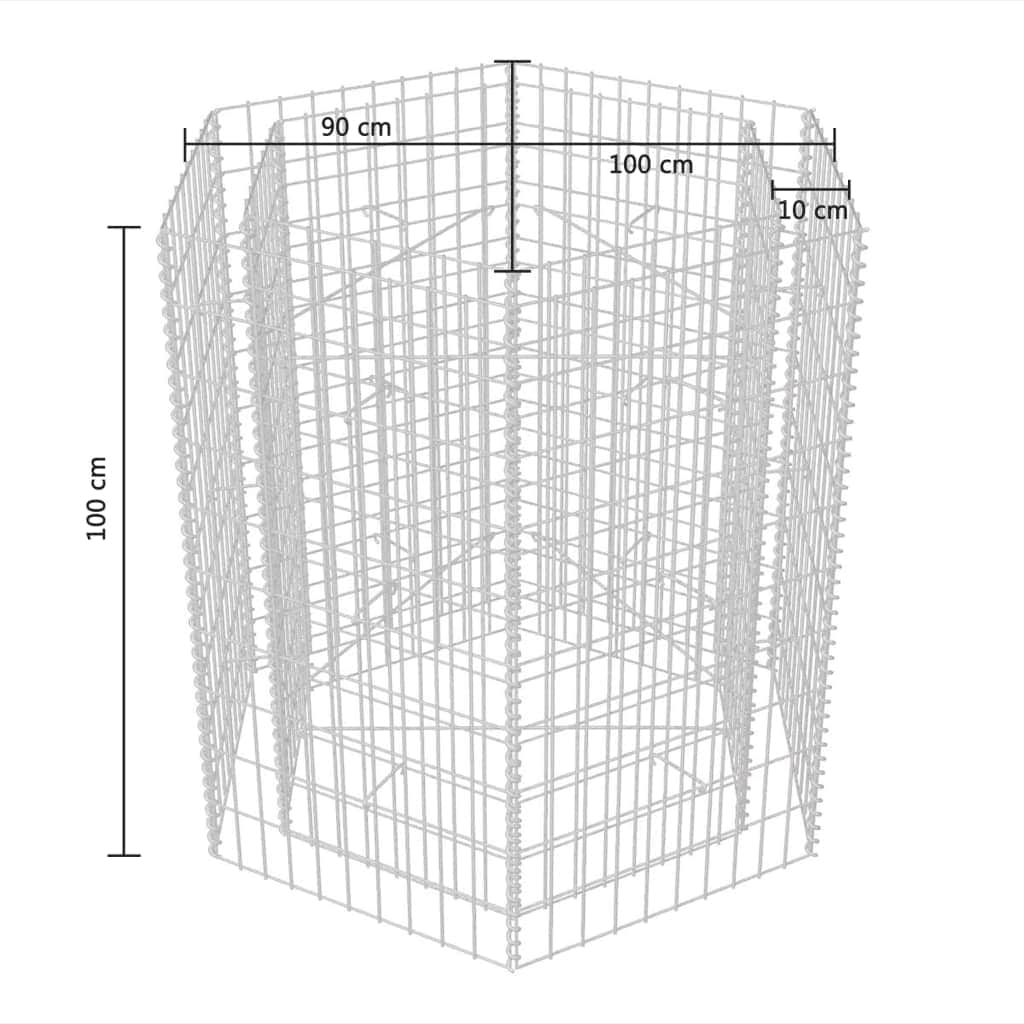 Hexagonal Gabion Planter  M