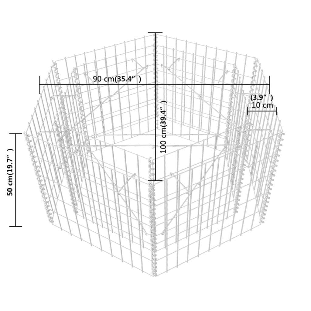Hexagonal Gabion Planter  S