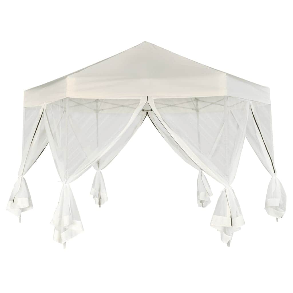 Hexagonal Pop - Up Marquee with 6 Sidewalls Cream White - Simple deals