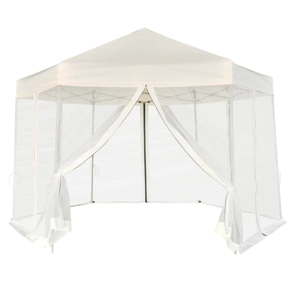 Hexagonal Pop - Up Marquee with 6 Sidewalls Cream White - Simple deals