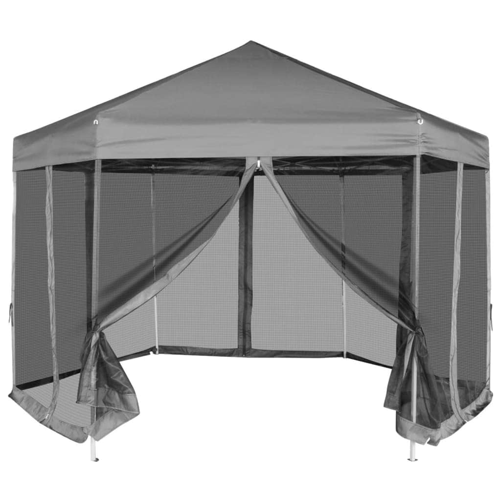 Hexagonal Pop - Up Marquee with 6 Sidewalls Grey - Simple deals