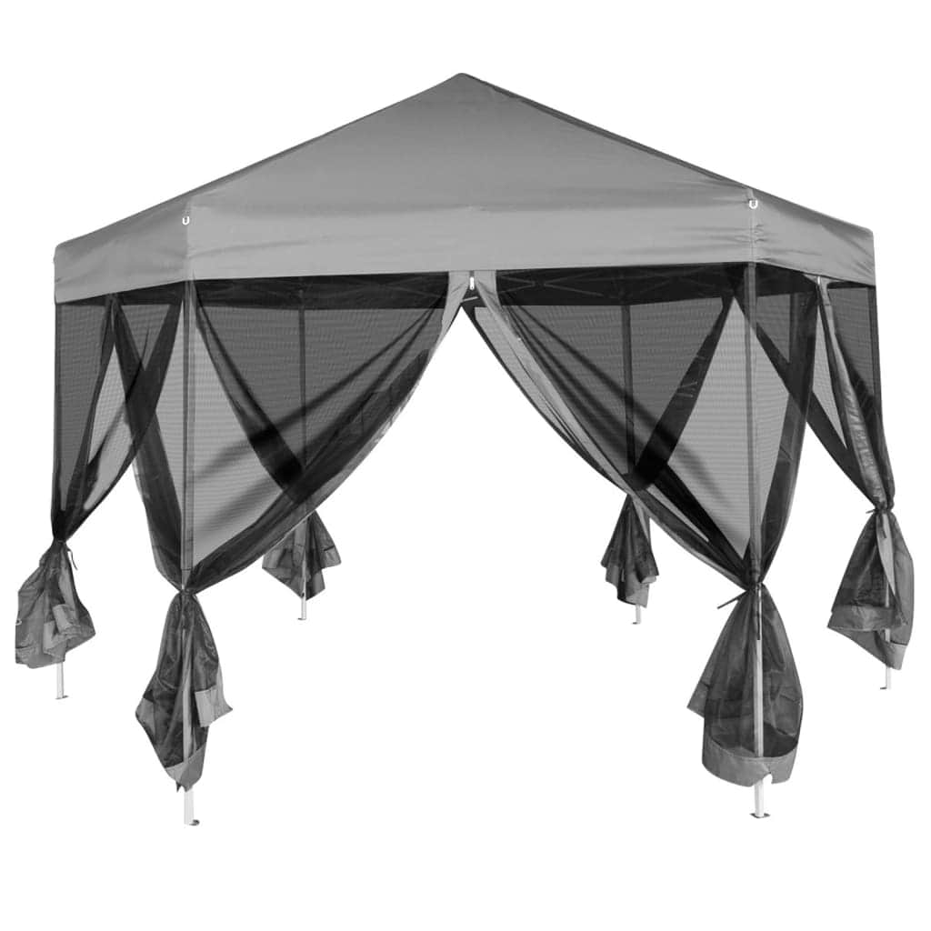 Hexagonal Pop - Up Marquee with 6 Sidewalls Grey - Simple deals