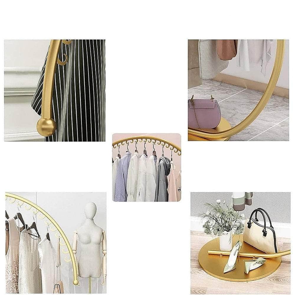 High Capacity Floor Clothing Rack 160cm with Curved Bar