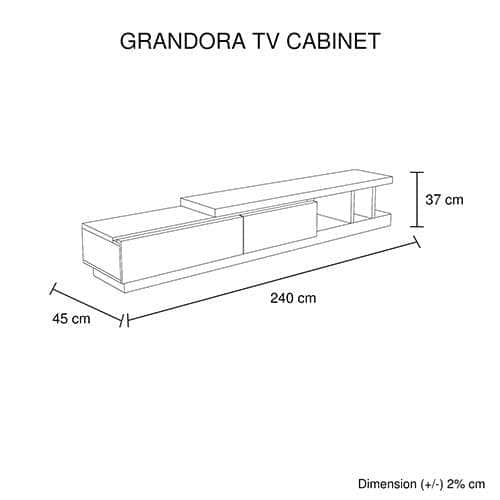 High Gloss Finish TV Cabinet White Ash Colour