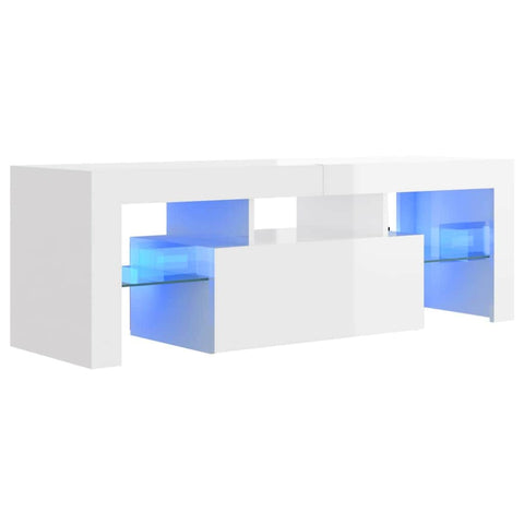 High Gloss White TV Cabinet with LED Lights