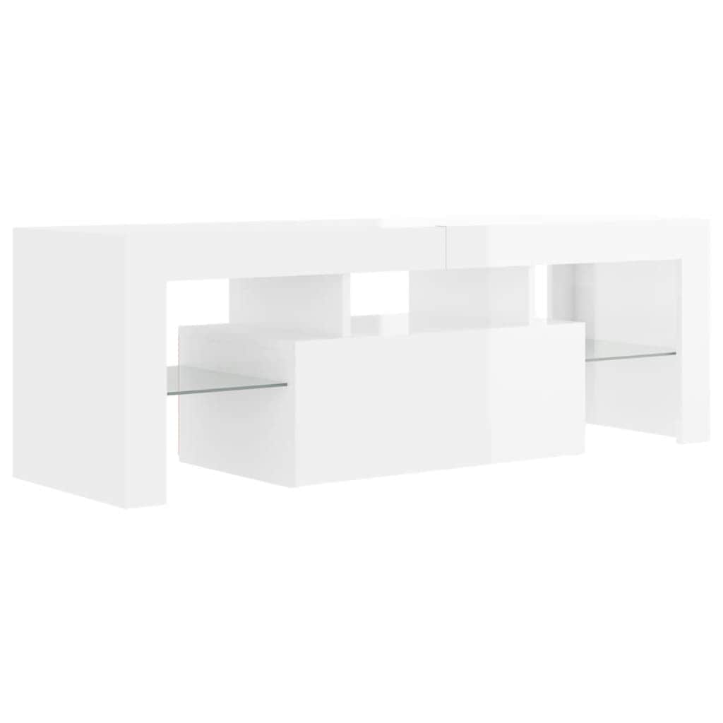 High Gloss White TV Cabinet with LED Lights