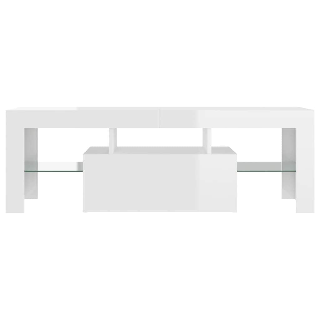 High Gloss White TV Cabinet with LED Lights