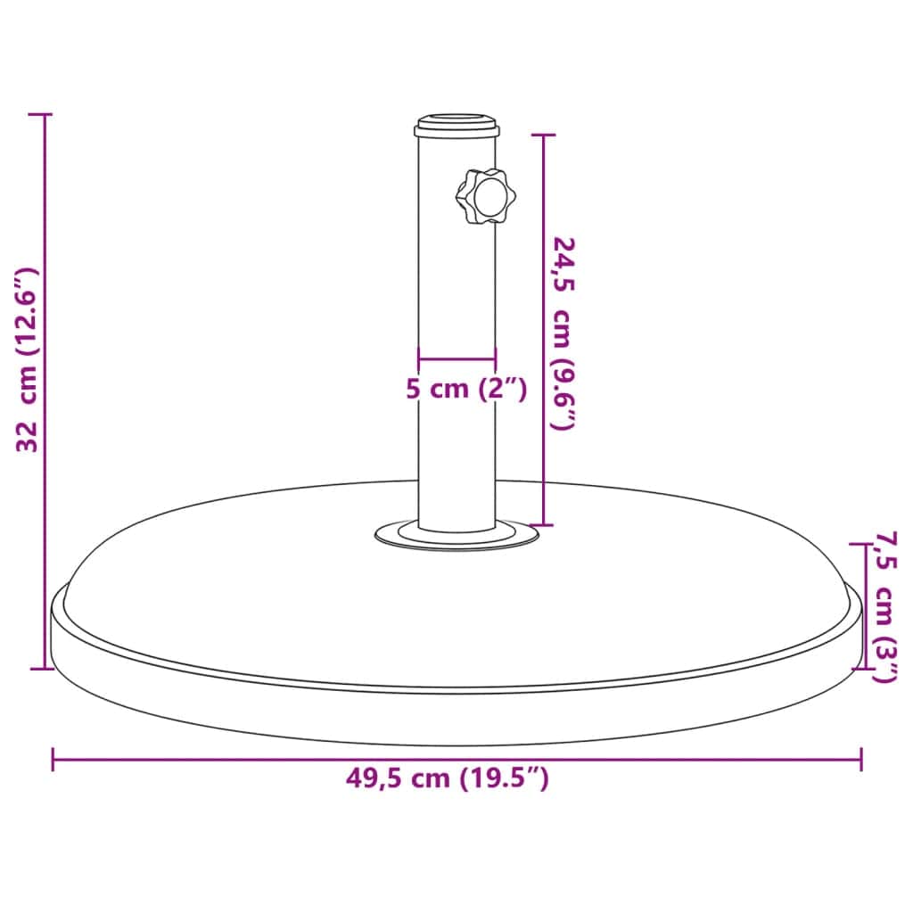 High-Quality 25 kg Round Parasol Base with 25 Kg