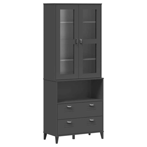 Highboard VIKEN Anthracite Grey Solid Wood Pine