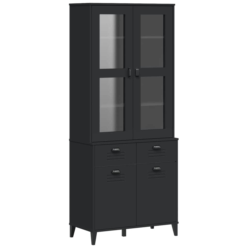 Highboard VIKEN Black Solid Wood Pine – Simple Deals