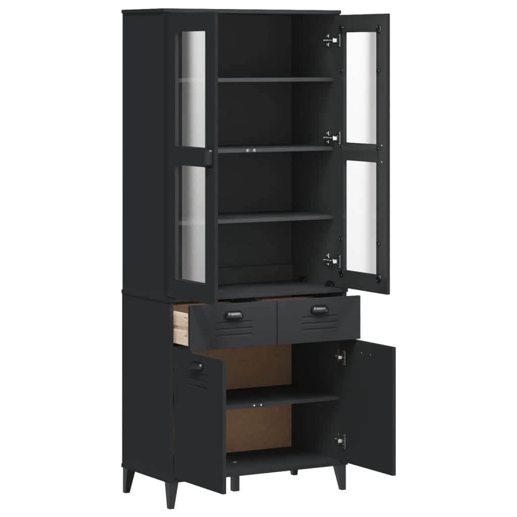 Highboard VIKEN Black Solid Wood Pine – Simple Deals
